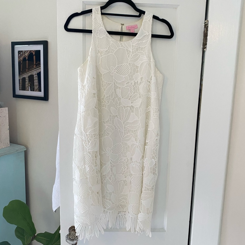 Lilly Pulitzer White Scalloped Dress